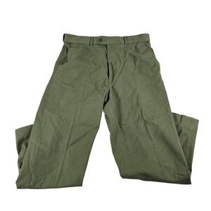 Peter Christian Mens Olive Green‎ Cotton Chino Trousers Straight Leg MT22 34x26
